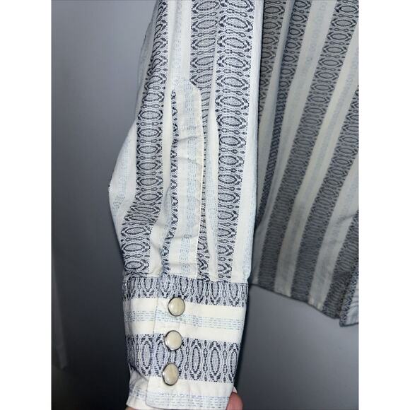 Lucky Brand Western Pearl Snaps Shirt Aztec Tribal Southwest Mens Size L - Picture 5 of 8